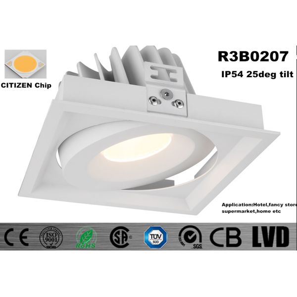 Quality 140 * 140 * 71mm Square Adjustable Dimmable Led Downlights Warm White 2700K - 3000K wholesale