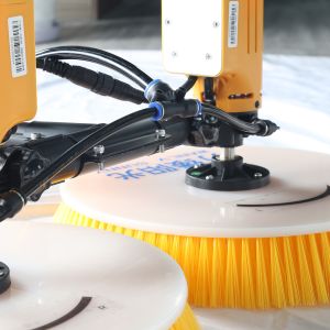 China Semi-automatic Water Powered Solar Panel Cleaning System with Extendable Handle and Brush on sale