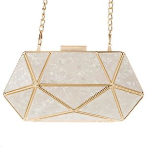 Cheap 20x10x7cm White Acrylic Alloy Purse Frame For Making Handbag for sale