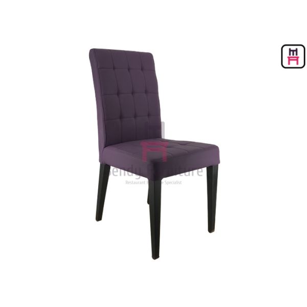 Quality Purple Upholstered Leather Metal Kitchen Chairs With Square Pattern Stitching wholesale