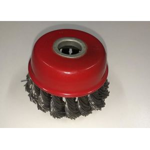 3 Inch OD Twisted Knotted Wire Cup Brush 16mm Inner Hole For Removing Paint