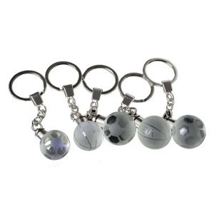 Glass Ball Amd Beads Keyring Custom Crystal Key Chain LED...