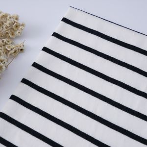 Smooth Soft Double Knit Fabric Breathable Stretch Striped Shirt Material