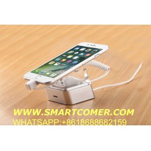 COMER anti-theft alarm mobile phone holders for retail stores with alarm sensor and charging cable