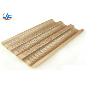 RK Bakeware China Foodservice Gold Nonstick Aluminium Baguette Baking Tray