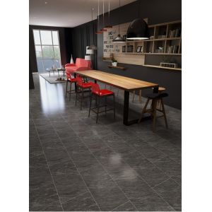 Black Quartz Stone SPC Composite Flooring 5mm 4mm GKBM Greenpy MJ-S6014