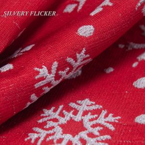 Red White Snow Pattern 21 Inches Christmas Stocking Double Layers Gift Holders