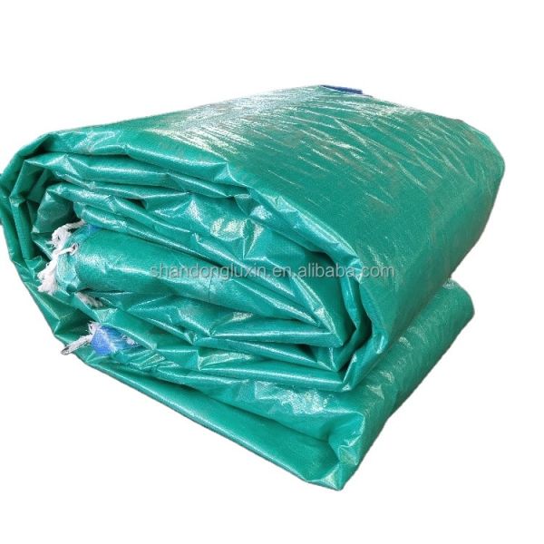 Quality Waterproof Green Tarpaulin made of Polyethylene Fabric 500D Yarn Count for Dust Proof wholesale