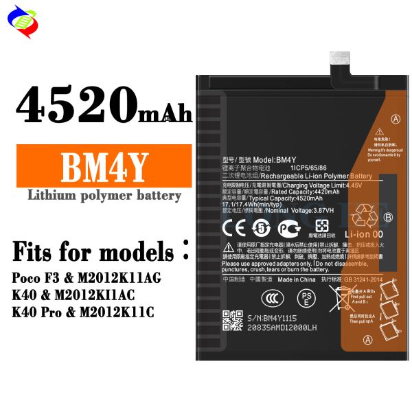 Original BM4Y 4520mAh Replacement Battery for Xiaomi Redmi K40 POCO F3 mi 11x Genuine