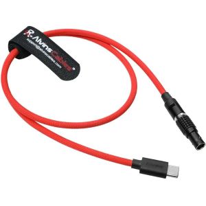 Alvin's Cables Ultra Soft USB-C Type-C to 2 Pin Male Black-Plated 12V Fast Charging Power Cable for SmallHD|Z-CAM|BMPCC Pyxis|Tilta|Teradek 60cm|24inches, Red