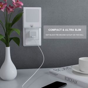 Dusk to Dawn Brightness Adjustable Plug in Motion Sensor LED Night Light