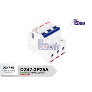 25 Amp Mini Circuit Breaker 3 Pole B Curve Circuit Breaker For Industrial Plants