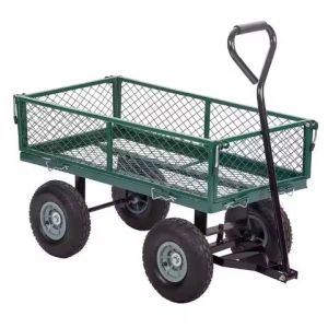 500LBS Iron Heavy Duty Folding Garden Cleaning Wagon Cart with Rust-Resistant Finish