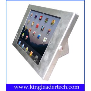 Powder Coated Rugged Metal Ipad Security Kiosk Desktop / Wall Mounting