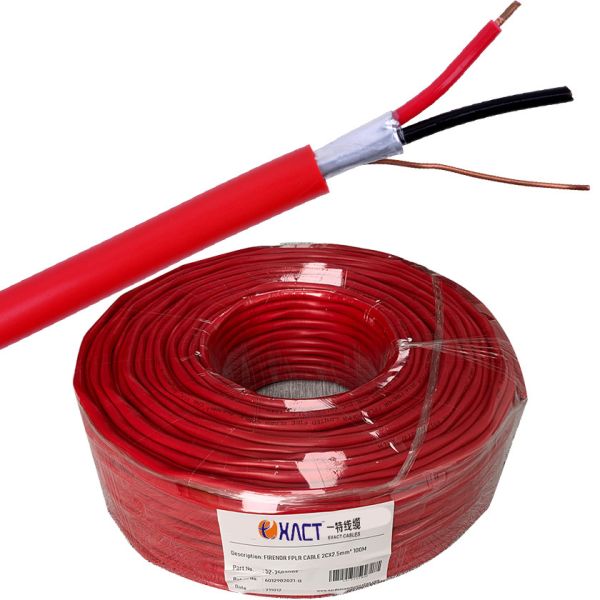 2 Cores Shielded Bare Copper Stranded FPL FPLR PVC Jacket Fire Alarm Cable