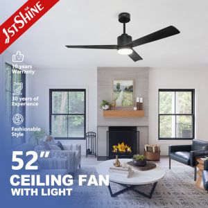 Cheap Modern LED Decorative Ceiling Fan 1stshine DC Motor with 10- and 3 Solid Wood Blades for sale