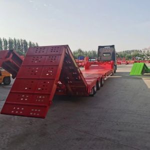 Jost E100 3 Axles Removable Gooseneck Lowboy Trailer 70t Heavy Truck Tractor