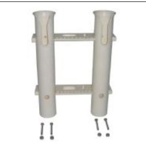 China Durable White Boat Plastic Rod Holder 2 Tube Fishing Plastic Rod Holder Rack on sale