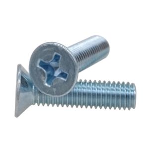 Cheap M4 M16 Carbon steel Slotted Flat &amp; CSK Head Machine Screw Class4.8 grade 8.8 Zinc plating for sale