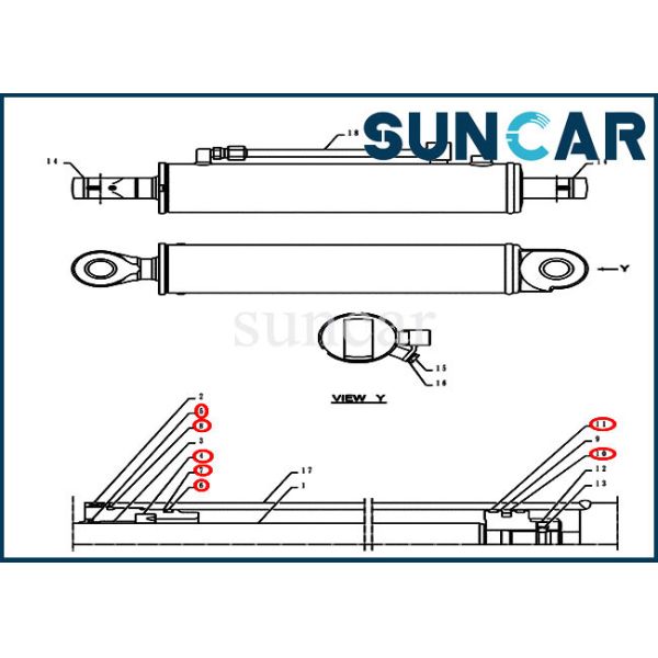 PH01V00006R100 Angle Cylinder Seal Kit Dozer Service Kit Fits CX55BMSR CX55B