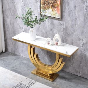 Rectangular Modern Marble Entrance Console Table Width 45cm
