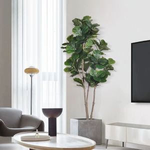 Cheap Artificial Ficus Microcarpa 6 Ft Indoor Pot Faux Fiddle Leaf Fig Tree For Indoor Living Room Decoa for sale