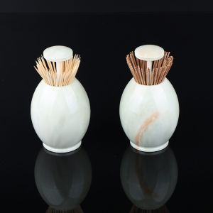 China H10cm Marbling Color Automatic Egg Plastic Toothpick Holder Case on sale