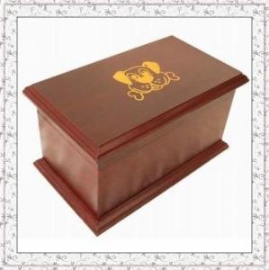 China Wooden Pet urns, Dog urns, Cherry color finish, Logo printed or engraved on sale