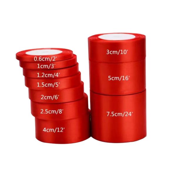 Quality Double Single Face Custom Satin Ribbon 0.6-7.5cm For Wrapping Decoration Garment wholesale