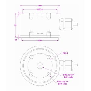 Flange Type Load Cell 1000kg Thrust Force Sensor 10kN Compression Force