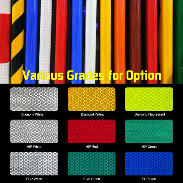 Reflective Safety Warning Tape Self-adhesive Reflective Vinyl Film Roll for Traffic Signs