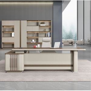 Modern L Shape Director Manger Office Furniture Solutions Table And Chair Set