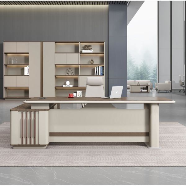 Modern L Shape Director Manger Office Furniture Solutions Table And Chair Set