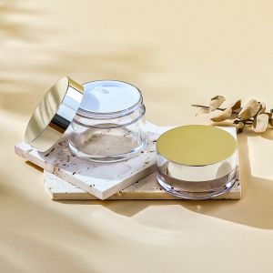 Luxury PET Cosmetic Cream Jar Body Scrub Container Cream Can With Lid For