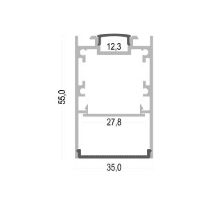 Up And Down 35mm Recessed Aluminium Led Channel