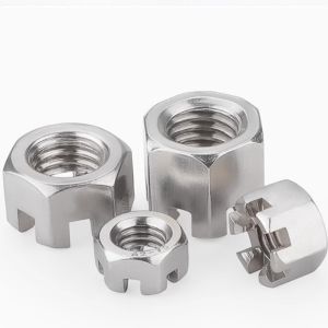 M12 M18 Stainless Steel SUS304 SUS316 Hex Thin Slotted Nut Castle Nut A2 A4