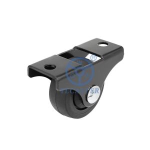 China 32mm Furniture Casters Electrophoretic Bracket Black TPR Silent Non Rotating Casters on sale
