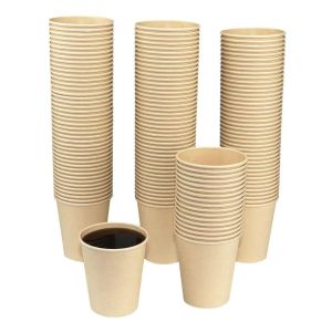 China 40zA Collapsible Coffee Day Bamboo Fiber Brown Hot Drink Disposable Paper Cups on sale