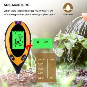4 IN 1 Greenhouses Digital Soil Moisture Tester With LCD Display soil ph