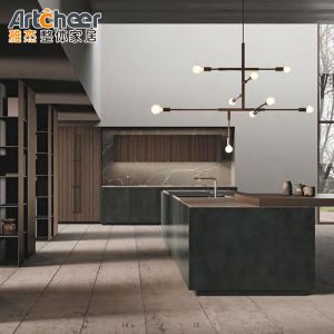 L Shape Island Design Modular Kitchen Cabinets Functional