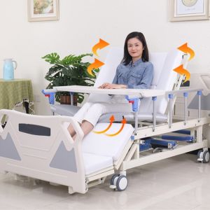 4 Castors Electric Hospital Bed With Turn Over Side Rails