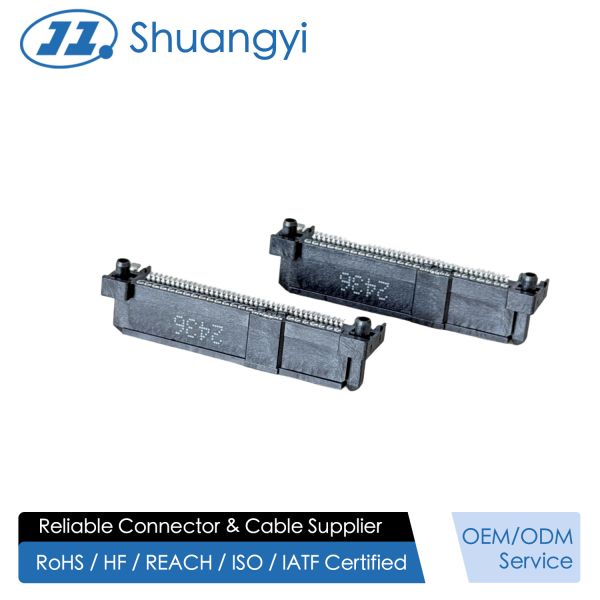 Quality SAS4/PCIe 68-Pin SMT Female Electronic Signal Connector, 30U" Gold Terminal PCB Connector for Server, Automotive, High-Speed Data Transmission wholesale
