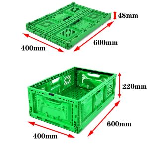 Collapsible Stackable Plastic Crate for Easy Transportation of Agricultural