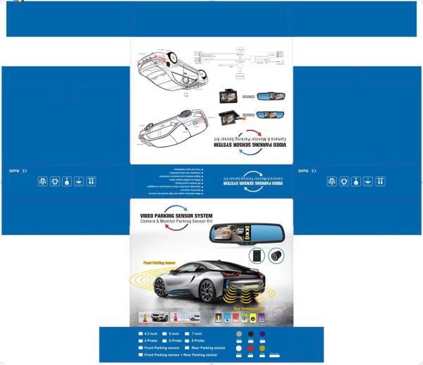 Quality 5" Compact Size Backup Sensor Kit , Reverse Parking Sensor Kit 350 / 1 Contrast wholesale
