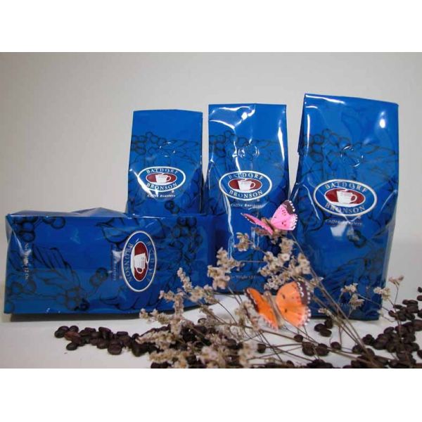 Quality Valve / Zipper Tea Packaging Bag Blue Gusset Side Colorful Printed Matte Finish wholesale