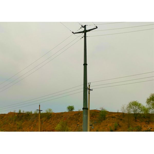 ASTM A36 Pylon Monopole Transmission Tower , Flange Connection Steel Monopole