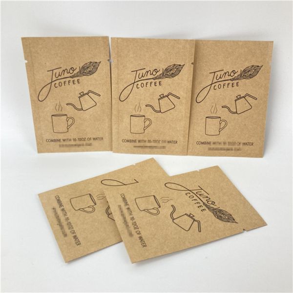 Three Side Sealed Mylar Kraft Paper Bag Custom Printing Biodegradable Paper
