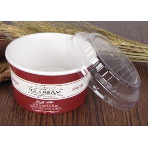 Custom Logo Disposable Ice Cream Cups , Biodegradable Paper Ice Cream Bowls