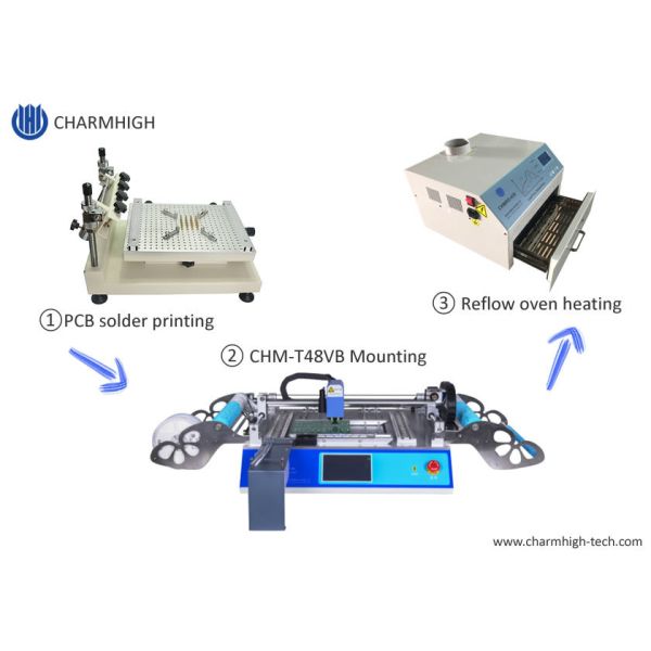 Small Surface Mount Solder Paste Silk Print , CHMT48VB Chip Mounter , PCB