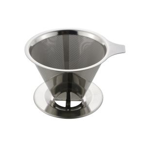 China Silver Color Pour Over Coffee Dripper Reusable Coffee Maker For Coffee Lovers on sale